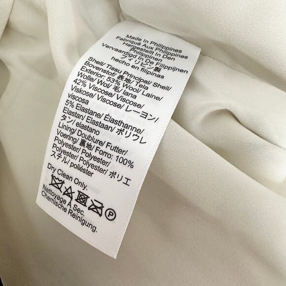 J.Crew Collection Portia Pant Ivory Pinstripe Italian Wool Classic US 10 NWT - Picture 9 of 15